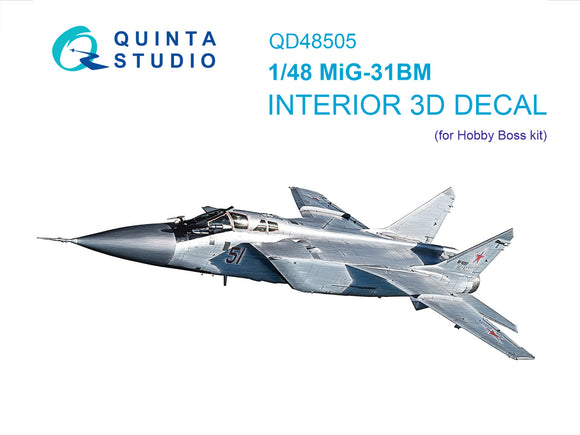 1/48 Quinta Studio MiG-31BM 3D-Printed Interior (for Hobby Boss kit) 48505