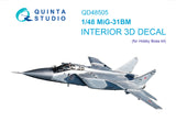1/48 Quinta Studio MiG-31BM 3D-Printed Interior (for Hobby Boss kit) 48505