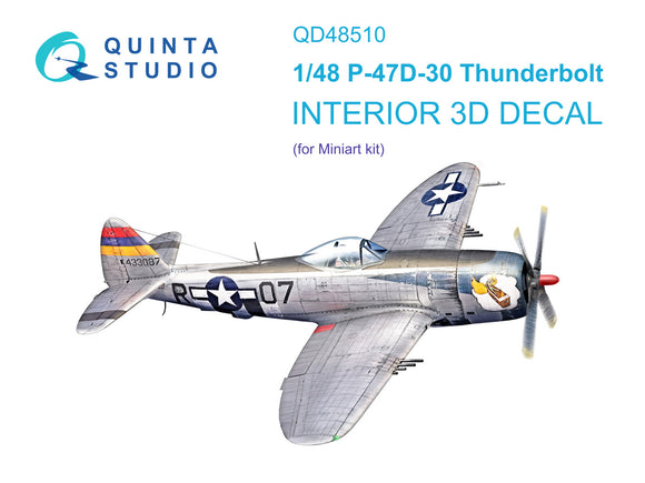 1/48 Quinta Studio P-47D-30 Bubbletop 3D-Printed Interior (for Miniart) 48510