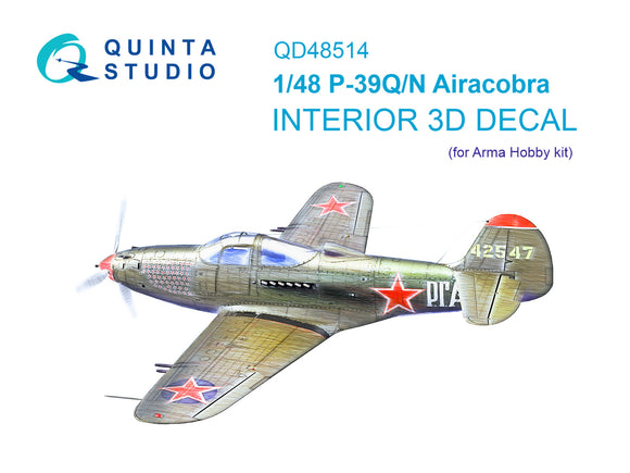 1/48 Quinta Studio P-39Q/N 3D-Printed Interior (for ARMA kit) 48514