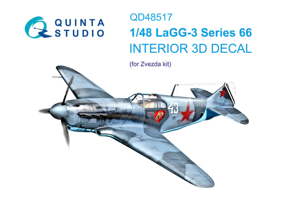 1/48 Quinta Studio LaGG-3 Series 66 3D-Printed Interior (for Trumpeter kit) QD 48517