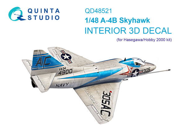 1/48 Quinta Studio A-4B 3D-Printed Interior (for Hasegawa/Hobby2000) 48521