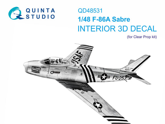 1/48 Quinta Studio F-86A Sabre 3D-Printed Interior (for Clear Prop kit) 48531