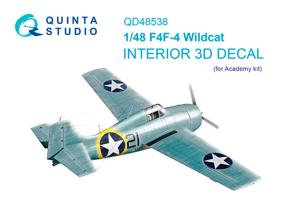 1/48 Quinta Studio F4F-4 Wildcat 3D-Printed Interior (for Academy) 48538