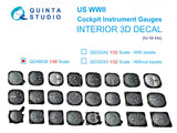 1/48 Quinta Studio US WWII Cockpit instrument gauges 3D-Printed Interior (for all kits) 48539