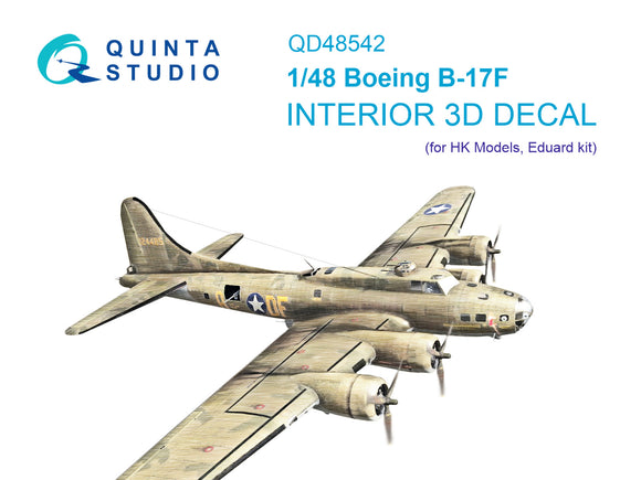 1/48 Quinta Studio B-17F 3D-Printed Interior (HK models, Eduard) 48542