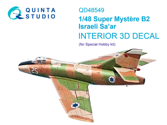 1/48 Quinta Super Mystere B2 Israeli Sa’ar 3D-Printed Interior (for Special Hobby) 48549