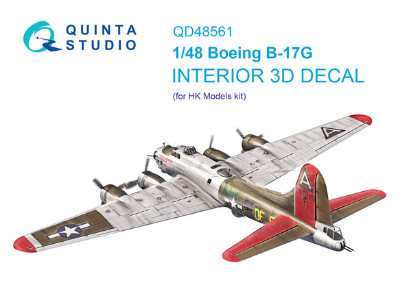 1/48 Quinta Studio B-17G 3D-Printed Interior (HK models, Eduard) 48561
