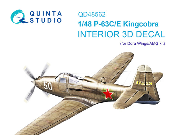 1/48 Quinta Studio P-63C/E Kingcobra 3D-Printed Interior (Dora Wings/AMG) 48562