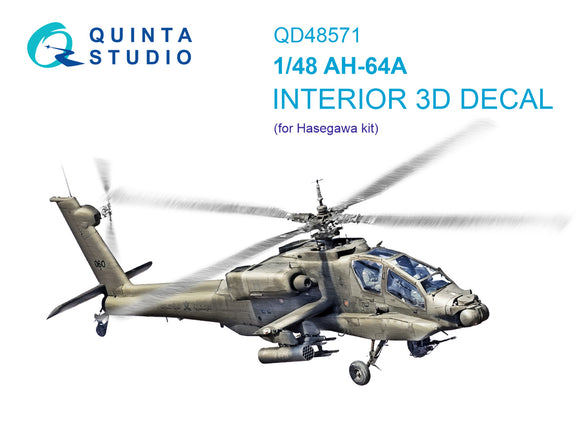 1/48 Quinta Studio AH-64A 3D-Printed Interior (Hasegawa) 48571