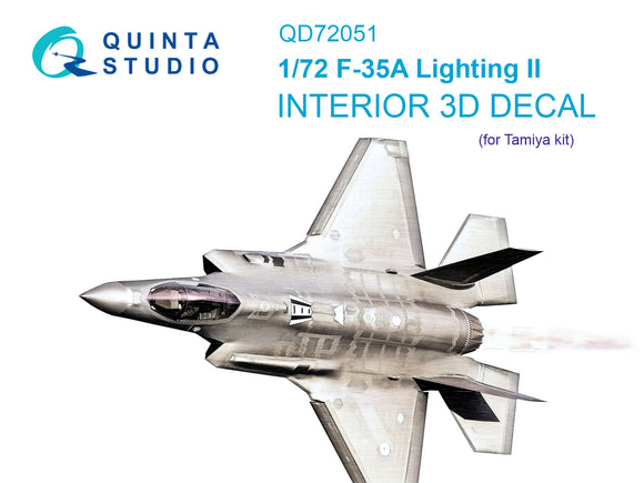 1/72 Quinta Studio F-35A 3D-Printed Interior (for Tamiya kit) 72051