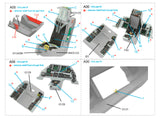 1/72 Quinta Studio F-16D 3D-Printed Interior (for Revell kit) 72058