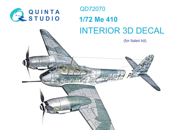 1/72 Quinta Studio Me 410 3D-Printed Interior (for Italeri) 72070 ...