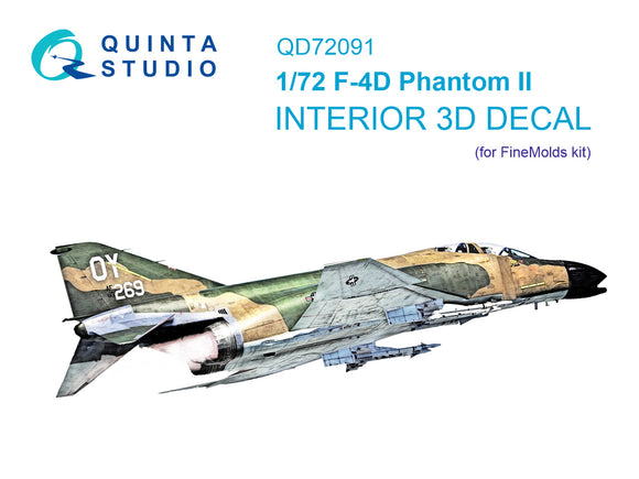1/72 Quinta Studio F-4D 3D-Printed Interior (for FineMolds kit) 72091
