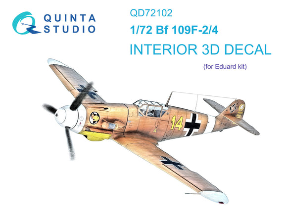 1/72 Quinta Studio BF 109F-2/4 3D-Printed Interior (for Eduard kit) 72102