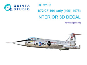 1/72 Quinta Studio CF-104 early 3D-Printed Interior (for Hasegawa kit) 72103