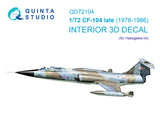 1/72 Quinta Studio CF-104 late 3D-Printed Interior (for Hasegawa kit) 72104