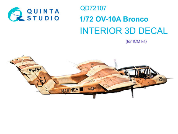 1/72 Quinta Studio OV-10A Bronco 3D-Printed Interior (for ICM kit) 72107