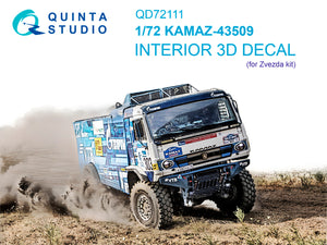 1/35 Quinta Studio KAMAZ-43509 truck 3D-Printed Interior (for Zvezda kits) 72111