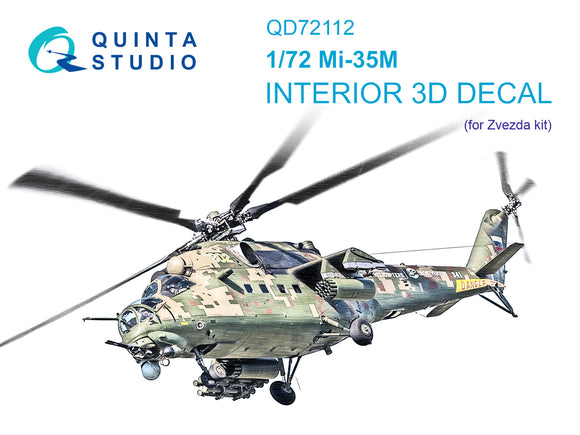 1/72 Quinta Studio Mi-35M Gray 3D-Printed Interior (for Zvezda kit) 72112