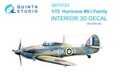 1/72 QUINTA STUDIO Hurricane Mk.I family 3D-Printed Interior (for Airfix) 72123