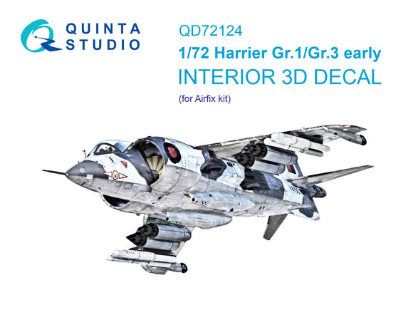 1/72 Quinta Studio Harrier Gr.1/Gr.3 early 3D-Printed Interior (for Airfix kit) 72124