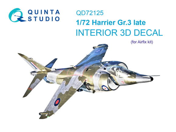 1/72 Quinta Studio Harrier Gr.3 late 3D-Printed Interior (for Airfix kit) 72125