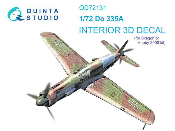 1/72 Quinta Studio Do 335A 3D-Printed Interior (for Dragon kit) 72131