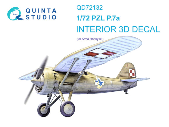 1/72 Quinta Studio PZL P.7a 3D-Printed Interior (for Trumpeter kit) 72132