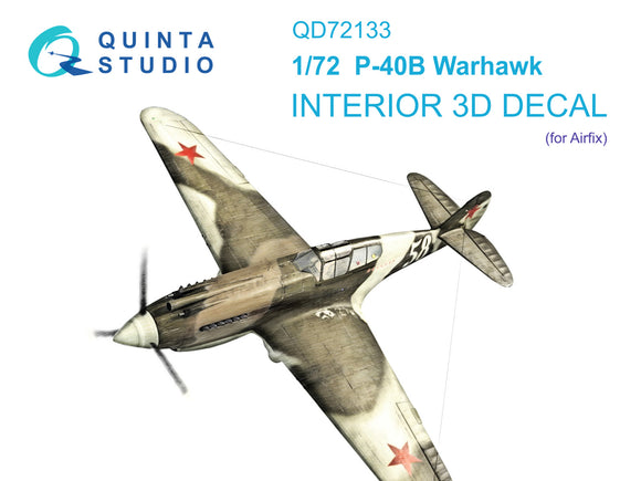 1/72 QUINTA STUDIO P-40B 3D-Printed Interior (for Airfix) 72133