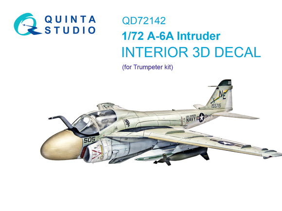 1/72 Quinta Studio A-6A Intruder 3D-Printed Interior (for Trumpeter kit) 72142