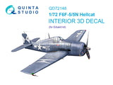 1/72 QUINTA STUDIO F6F-5 Hellcat 3D-Printed Interior (for Eduard) 72148