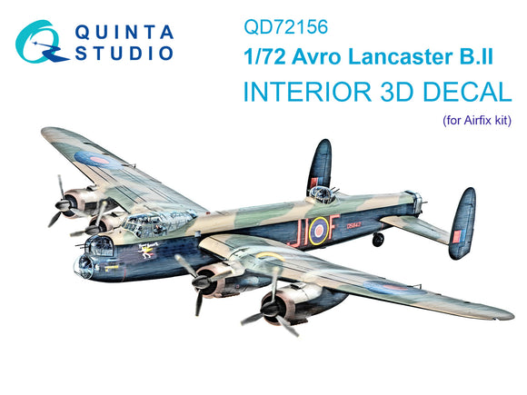 1/72 QUINTA STUDIO Avro Lancaster B.II 3D-Printed Interior (for Airfix) 72156