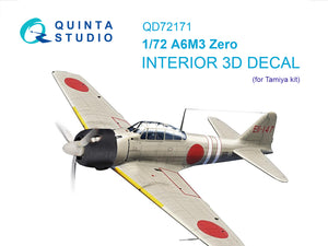 1/72 Quinta Studio A6M3 Zero 3D-Printed Interior (for Tamiya kit) 72171