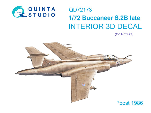 1/72 Quinta Studio Blackburn Buccanneer S.2B Late 3D-Printed Interior (for Airfix kit) 72173