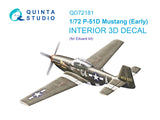 1/72 QUINTA STUDIO P-51D early 3D-Printed Interior (for Eduard) 72181