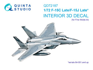 1/72 Quinta StudioF-15C Late/J Late 3D-Printed Interior (for Fine Molds kit) 72187