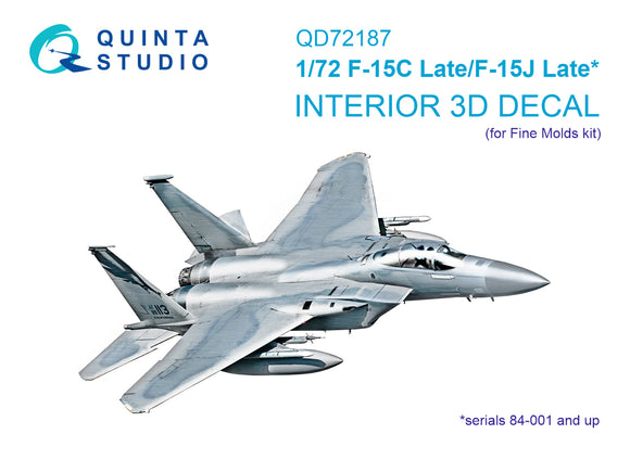 1/72 Quinta StudioF-15C Late/J Late 3D-Printed Interior (for Fine Molds kit) 72187