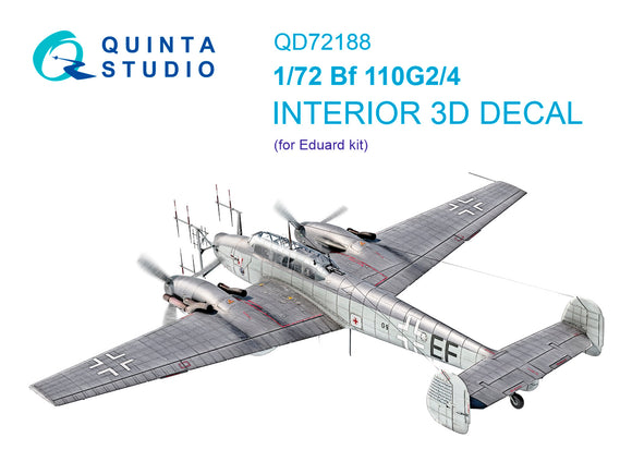 1/72 Quinta Studio Bf 110G2/4 3D-Printed Interior (for Eduard kit) 72188