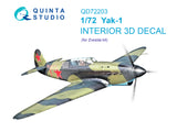 1/72 Quinta Studio Yak-1 3D-Printed Interior (for Zvezda) 72203