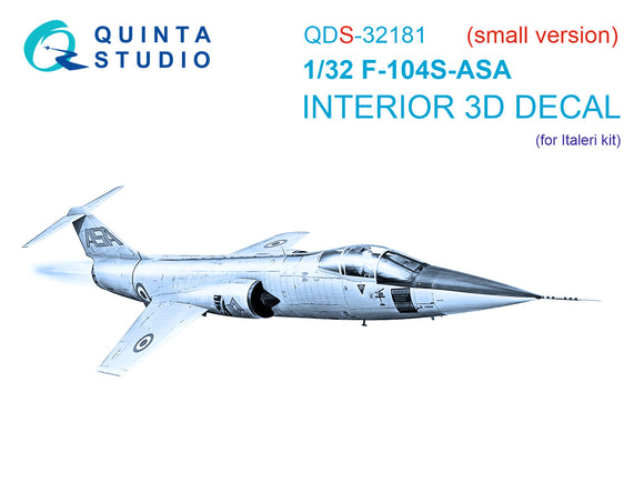 1/32 Quinta F-104S-ASA 3D-Printed Interior PARTIAL SET (for Italeri kit) QDS-32181