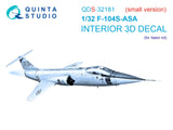 1/32 Quinta F-104S-ASA 3D-Printed Interior PARTIAL SET (for Italeri kit) QDS-32181