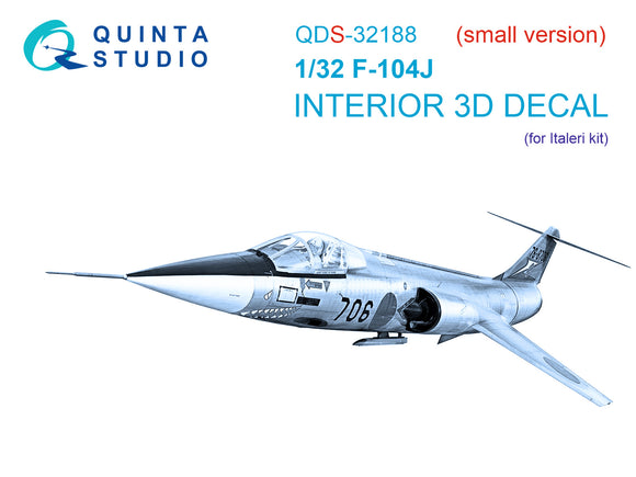 1/32 Quinta F-104J 3D-Printed Interior PARTIAL SET (for Italeri kit) QDS-32188