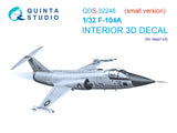 1/32 Quinta F-104A 3D-Printed Interior PARTIAL SET (for Italeri kit) QDS-32246