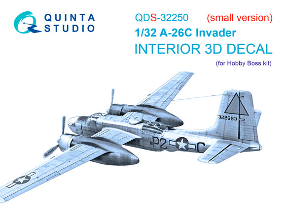 1/32 Quinta Studio A-26C Invader 3D-Printed Panels Only (Hobby Boss) QDS 32250