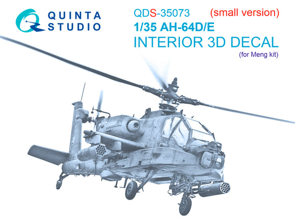 1/35 Quinta Studio AH-64D/E 3D-Printed Panel Only Set (for Meng kit) QDS 35073