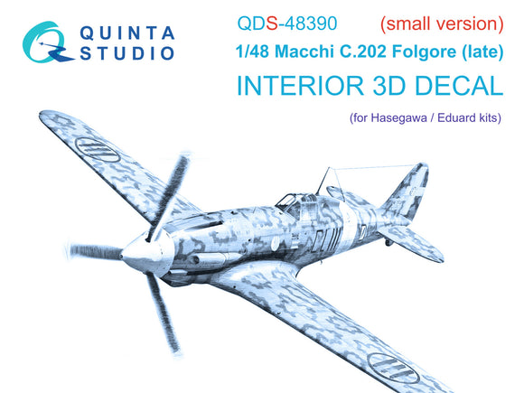 1/48 Quinta Studio Macchi C.202 Folgore Late 3D-Printed Panel Only Set (Hasegawa/Eduard) QDS 48390