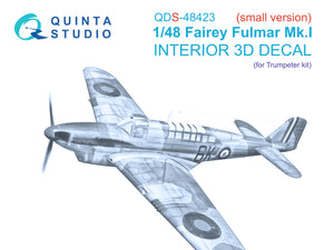 1/48 Quinta Studio Fairey Fulmar Mk.I 3D-Printed Panels Only Kit (Trumpeter) QDS 48423