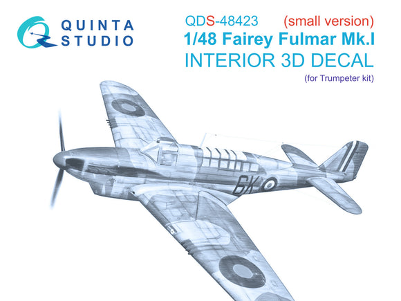 1/48 Quinta Studio Fairey Fulmar Mk.I 3D-Printed Panels Only Kit (Trumpeter) QDS 48423