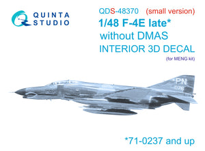 1/48 Quinta Studio F-4E late without DMAS 3D-Printed Panel Only Kit (for Meng kits) QDS 48370